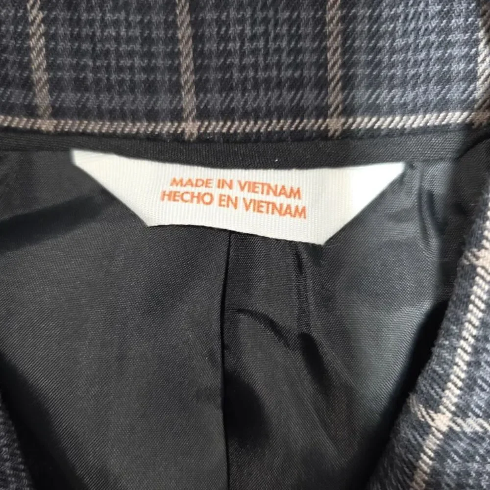 Cat & Jack Black Plaid Stretch Blazer Size 6